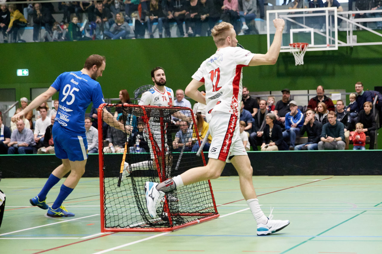 Zug United - Floorball Köniz 
Playoff Viertelfinal 2. Spiel 
Resultat 6 : 5 nach Verlängerung am 1. März 2020 in der Sporthalle der Kantonsschule Zug 
Bild: Michael Peter