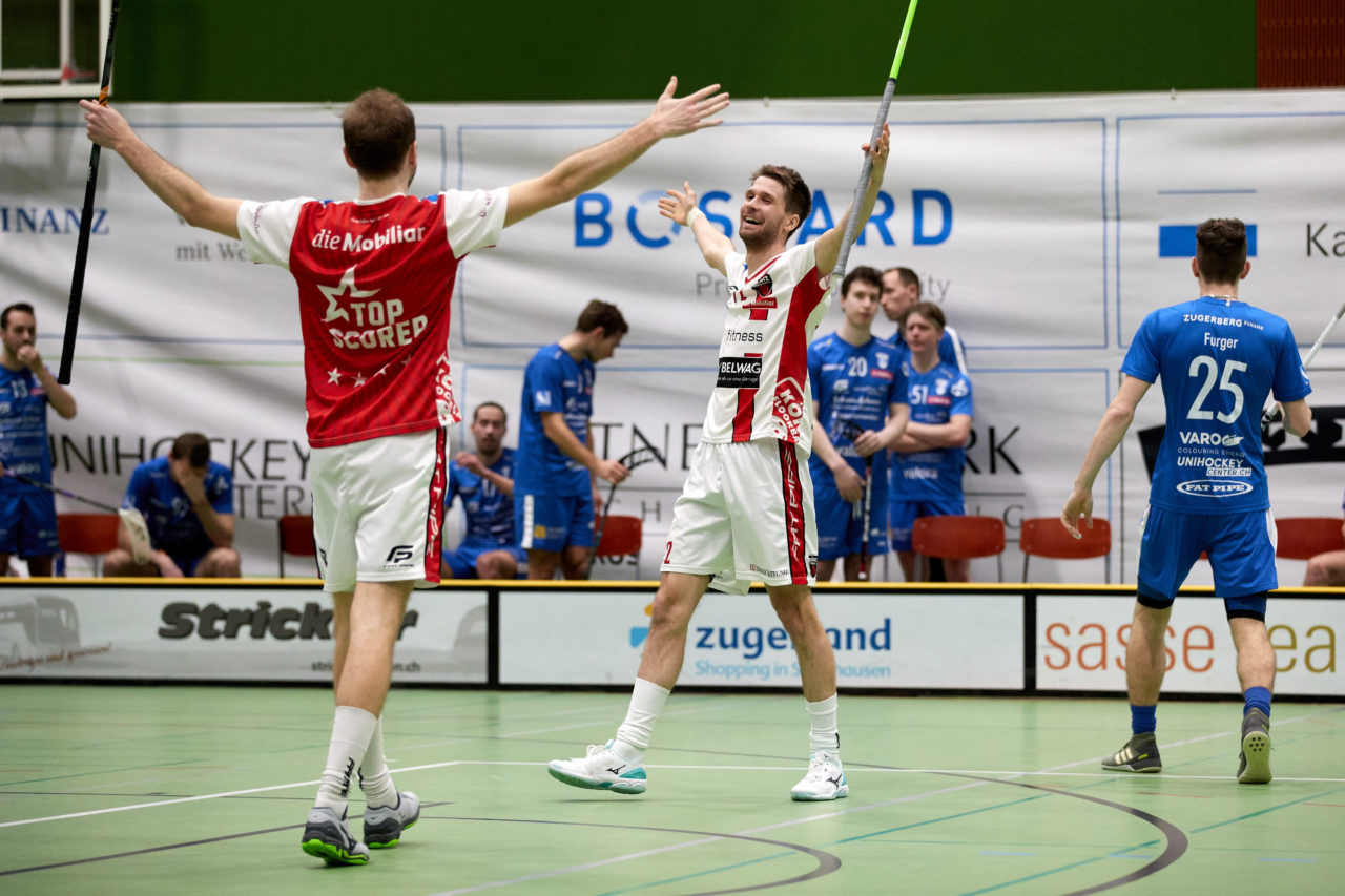 Zug United - Floorball Köniz 
Playoff Viertelfinal 2. Spiel 
Resultat 6 : 5 nach Verlängerung am 1. März 2020 in der Sporthalle der Kantonsschule Zug 
Bild: Michael Peter