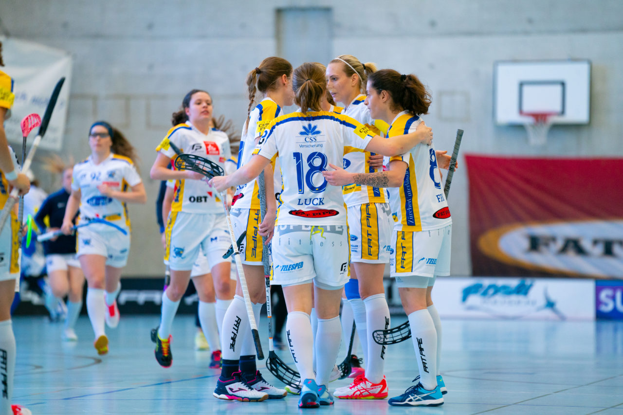 Damen NLA Playoff Viertelfinals, Spiel 2, Switzerland: 01.03.2020, Winterthur, Oberseen, die Jets bejubeln das 1:1

Credit: Claudio Schwarz, unihockey-fotos.ch