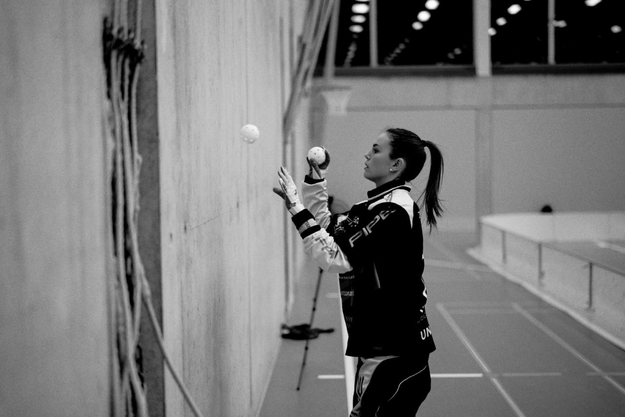 Damen NLA Playoff Viertelfinals, Spiel 3, Switzerland: 06.03.2020, Burgdorf, Schützenmatte, Micheline Müller (Nr. 77, Zug United) 

Credit: Claudio Schwarz, unihockey-fotos.ch