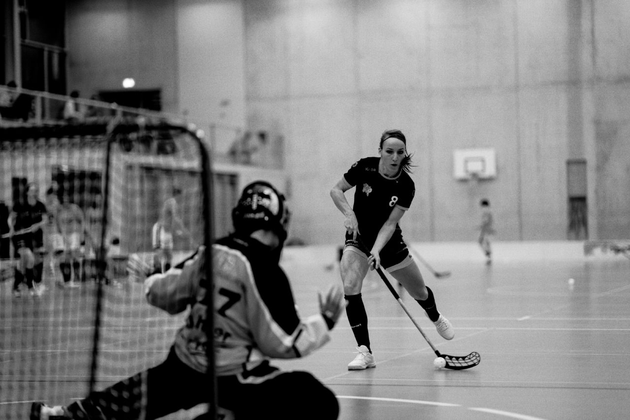 Damen NLA Playoff Viertelfinals, Spiel 3, Switzerland: 06.03.2020, Burgdorf, Schützenmatte, Brigitte Mischler (Nr. 8, Wizards Bern Burgdorf) 

Credit: Claudio Schwarz, unihockey-fotos.ch