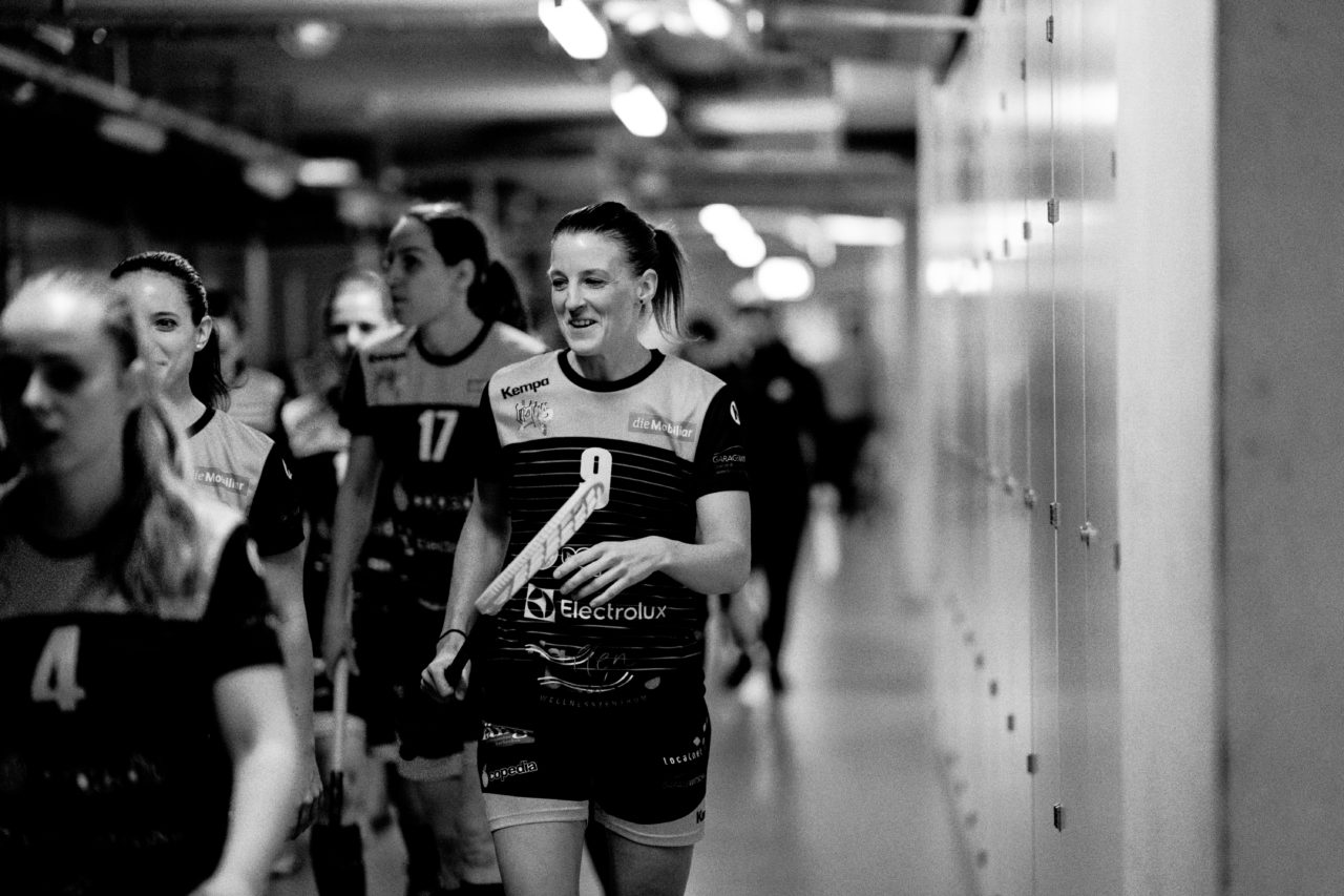 Damen NLA Playoff Viertelfinals, Spiel 3, Switzerland: 06.03.2020, Burgdorf, Schützenmatte, Mirjam Hintermann (Nr. 9, Wizards Bern Burgdorf) 

Credit: Claudio Schwarz, unihockey-fotos.ch