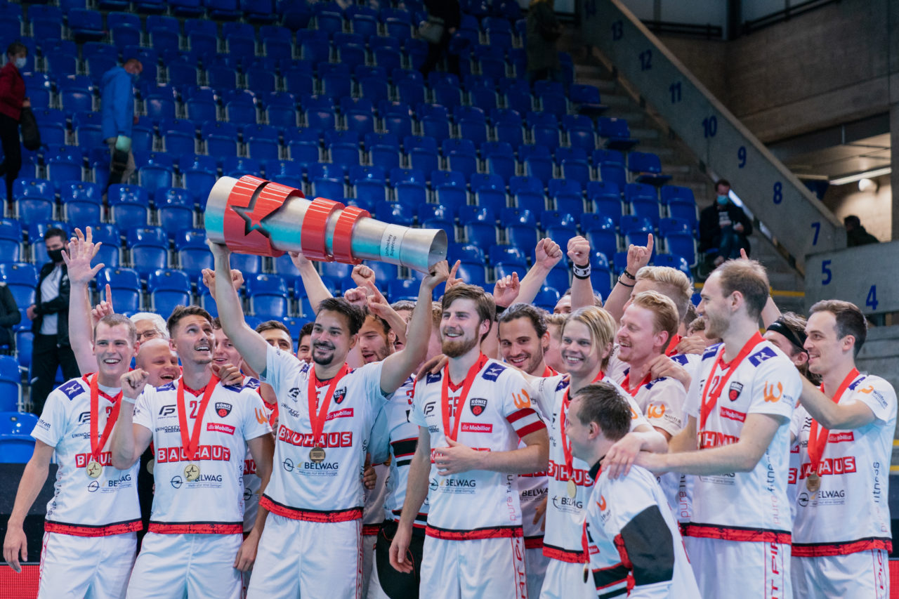 Supercup Final 4, Final Männer, Switzerland: 30.08.2020, Zürich, Saalsporthalle, Köniz gewinnt den Supercup

Credit: Claudio Schwarz, unihockey-fotos.ch