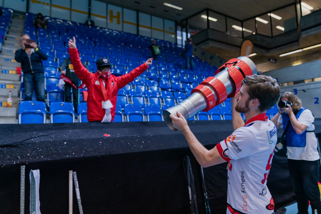 Supercup Final 4, Final Männer, Switzerland: 30.08.2020, Zürich, Saalsporthalle, Köniz gewinnt den Supercup

Credit: Claudio Schwarz, unihockey-fotos.ch