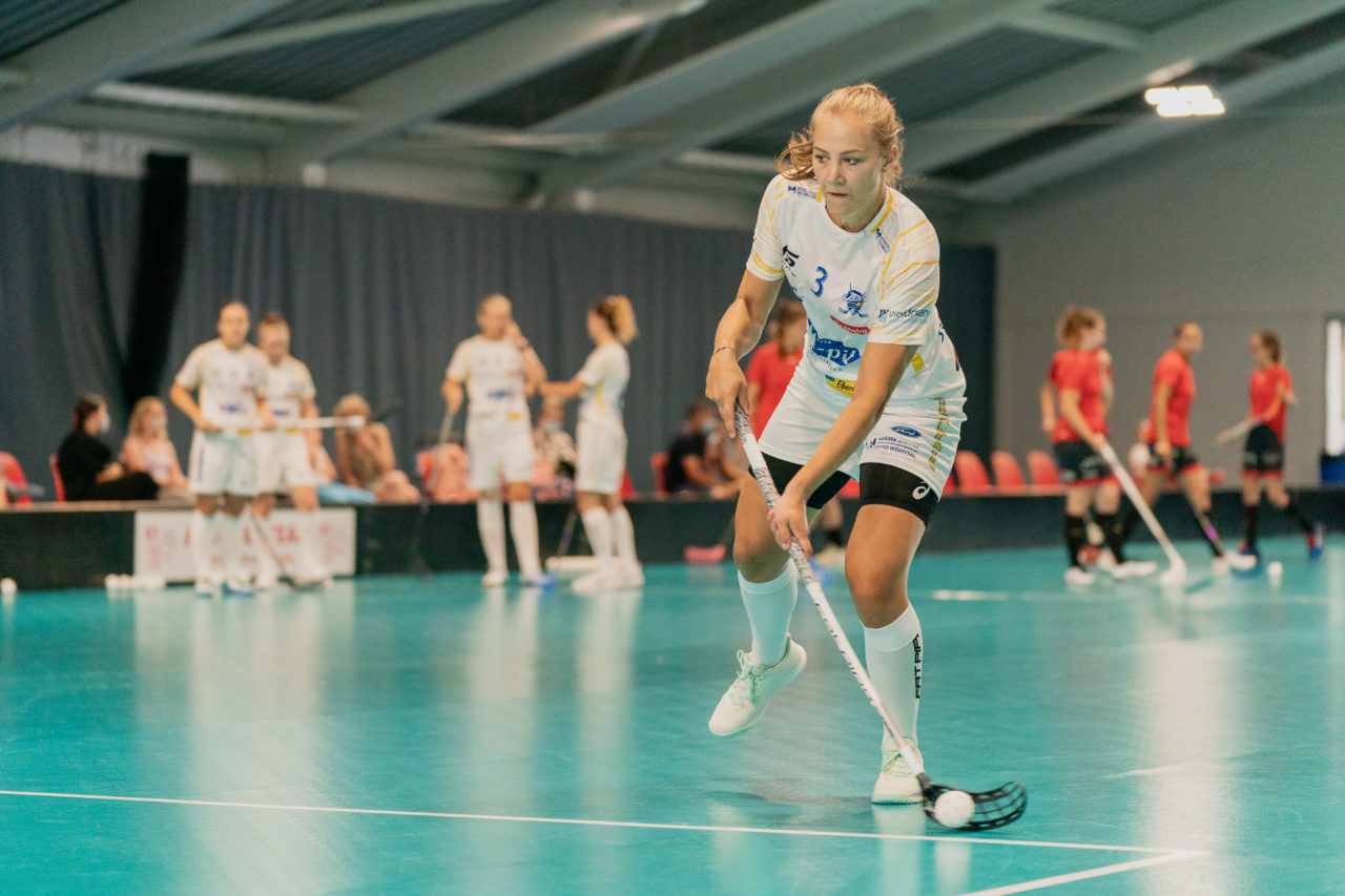 Mobiliar Trophy, Red Ants Rychenberg Winterthur - Kloten-Dietlikon Jets, Switzerland: 21.08.2020, Winterthur, Win-4 Trainingshalle, Natalie Schürpf (Nr. 3, Kloten-Dietlikon Jets) 

Credit: Claudio Schwarz, unihockey-fotos.ch