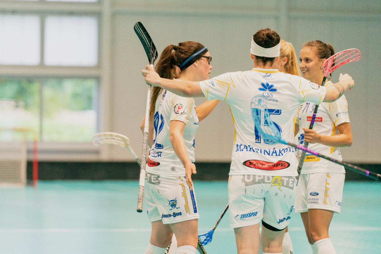 Mobiliar Trophy, Red Ants Rychenberg Winterthur - Kloten-Dietlikon Jets, Switzerland: 21.08.2020, Winterthur, Win-4 Trainingshalle, Jets Torjubel

Credit: Claudio Schwarz, unihockey-fotos.ch