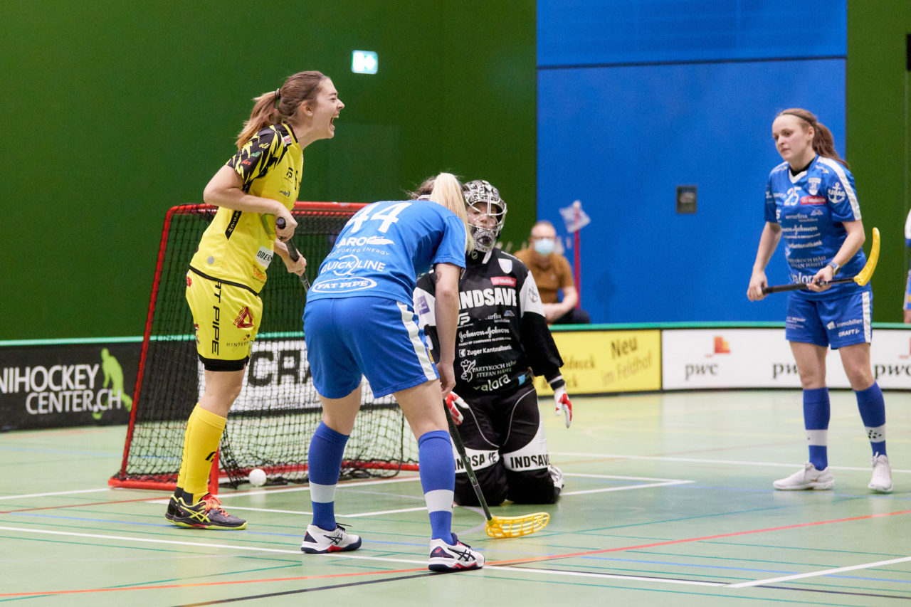 Zug United - Floorball Riders Dürnten-Bubikon-Rüti am  9. Januar 2021 in der Sporthalle der Kantonsschule Zug 
Bild: Michael Peter