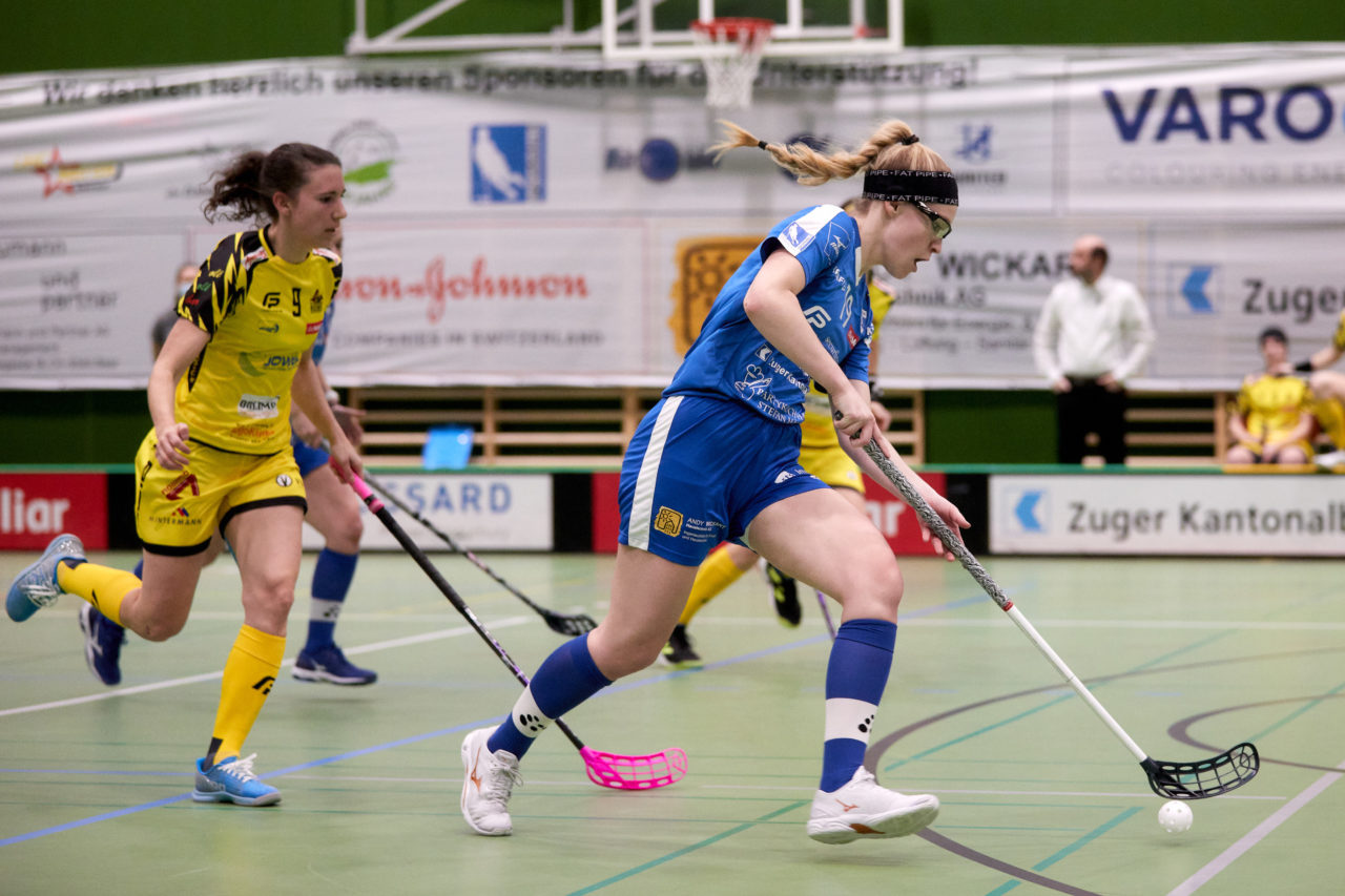 Zug United - Floorball Riders Dürnten-Bubikon-Rüti am  9. Januar 2021 in der Sporthalle der Kantonsschule Zug 
Bild: Michael Peter