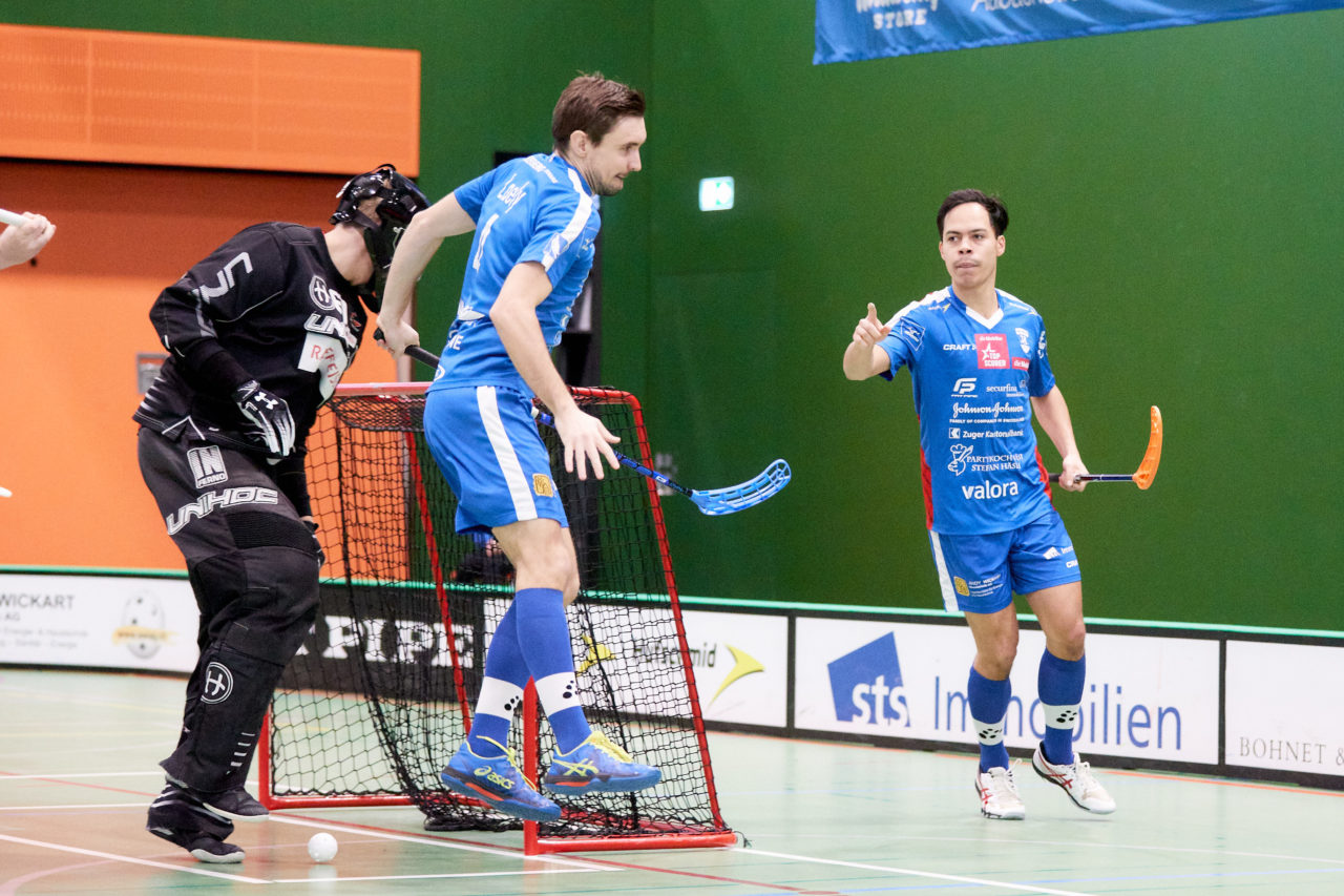 Zug United -  Chur Unihockey  am 23. Januar 2021 in der Sporthalle der Kantonsschule Zug