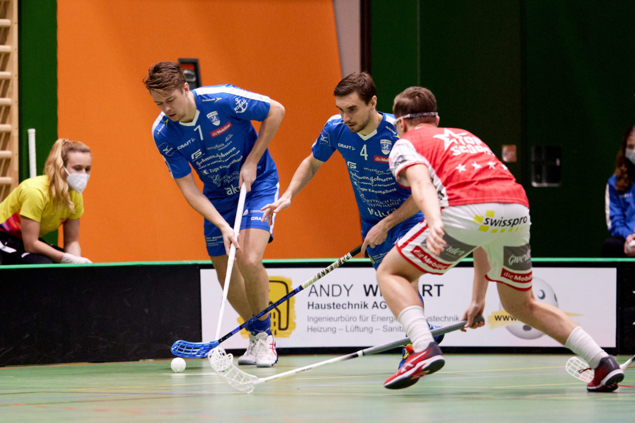 Zug United -  Chur Unihockey  am 23. Januar 2021 in der Sporthalle der Kantonsschule Zug