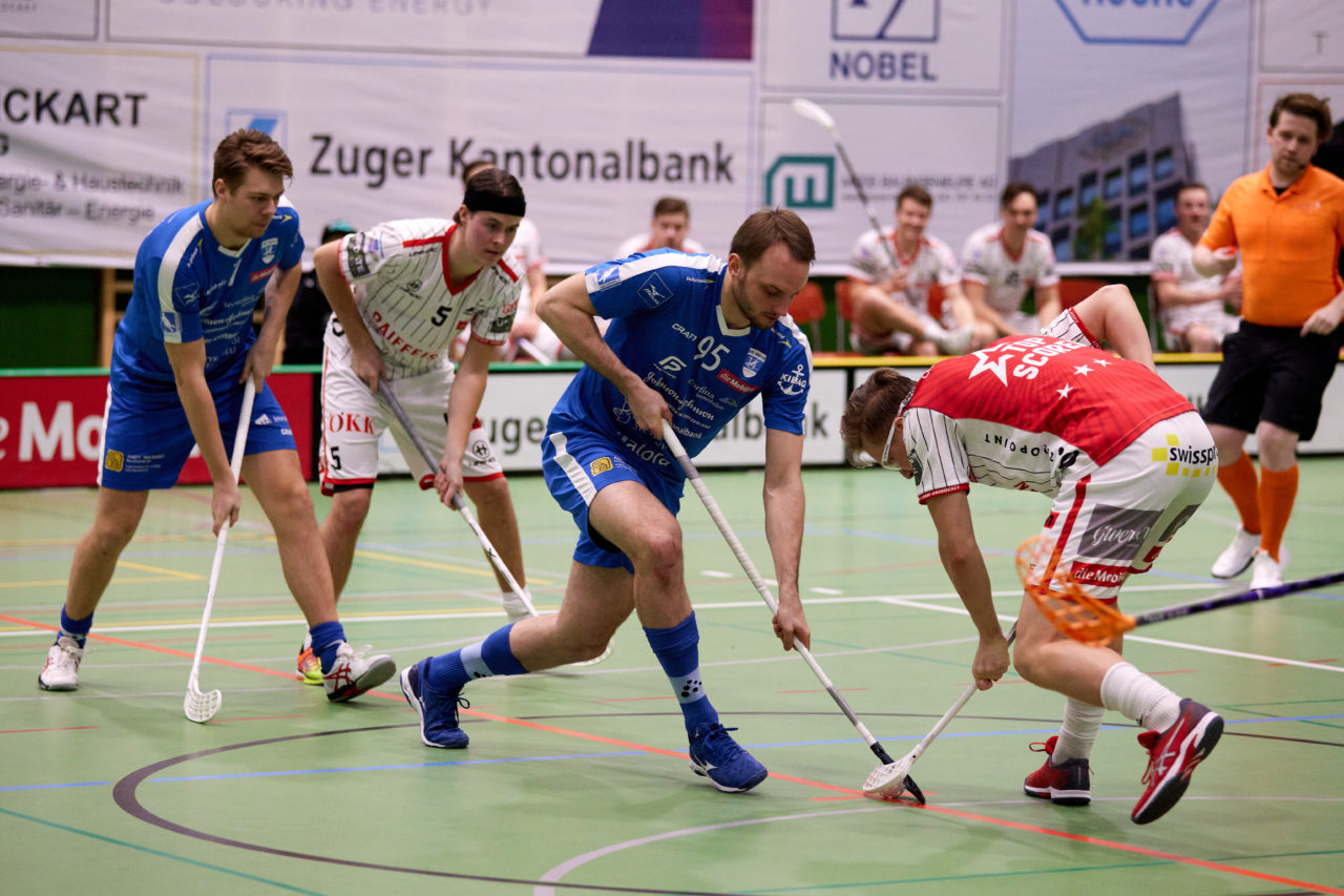 Zug United -  Chur Unihockey  am 23. Januar 2021 in der Sporthalle der Kantonsschule Zug