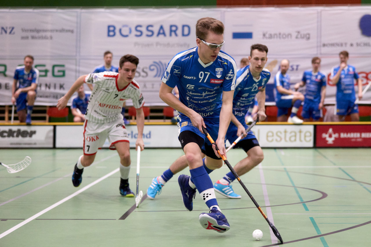 Zug United -  Chur Unihockey  am 23. Januar 2021 in der Sporthalle der Kantonsschule Zug