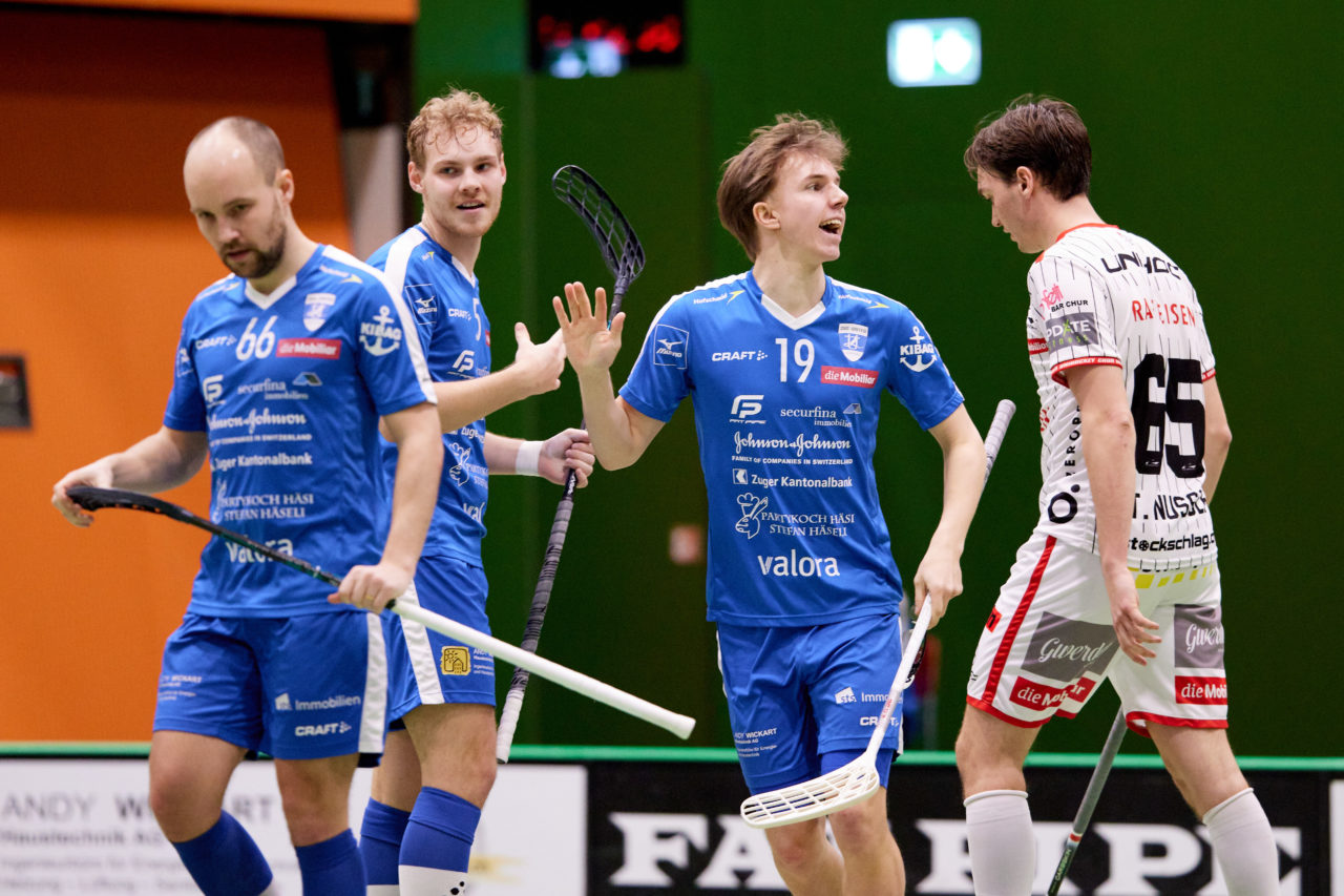 Zug United -  Chur Unihockey  am 23. Januar 2021 in der Sporthalle der Kantonsschule Zug
