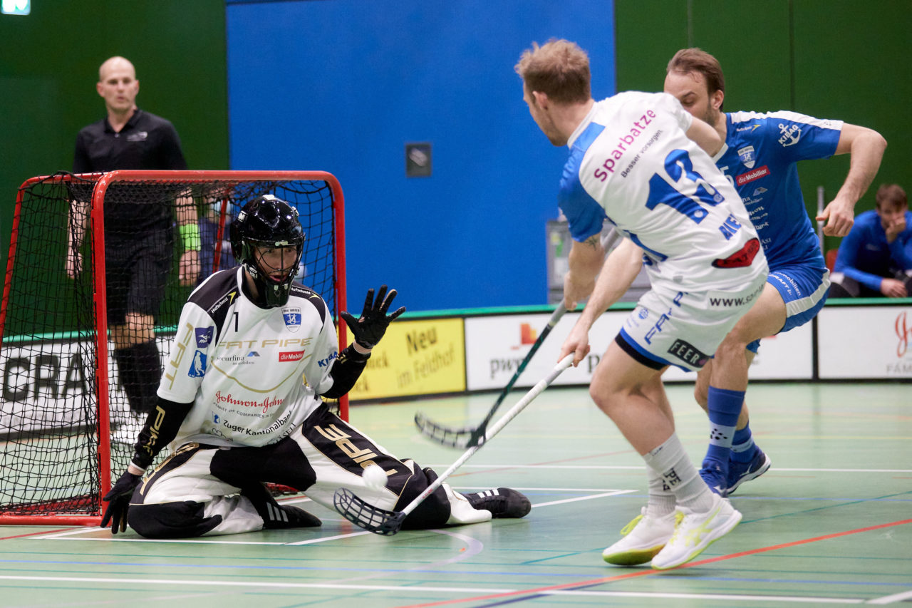 Zug United -  GC Unihockey am 27. Februar 2021 in der Sporthalle der Kantonsschule Zug 
Bild: Michael Peter