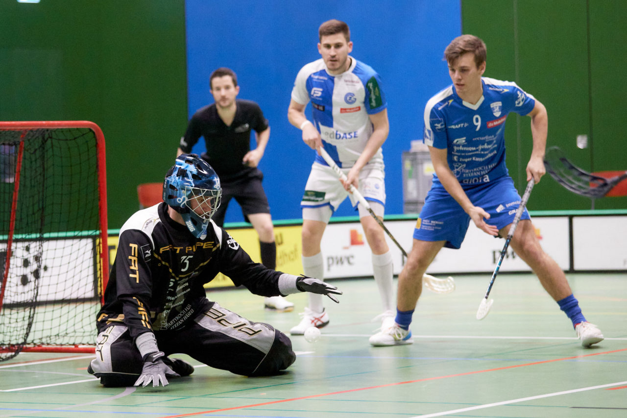 Zug United -  GC Unihockey am 27. Februar 2021 in der Sporthalle der Kantonsschule Zug 
Bild: Michael Peter