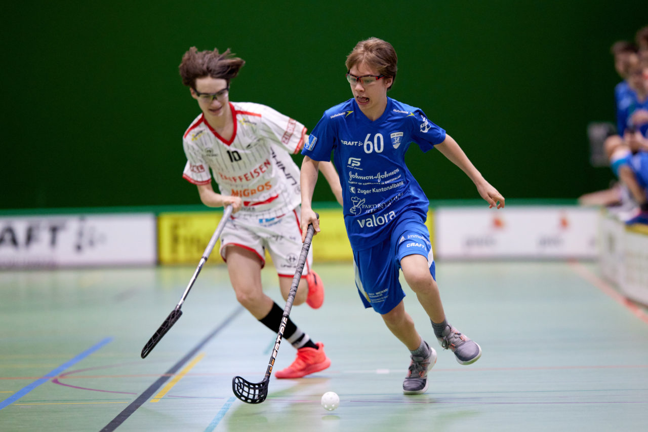 Testspiel Junioren U16A 
Zug United -  Chur Unihockey  am 21. März 2021 in der Sporthalle der Kantonsschule Zug 
Bild: Michael Peter