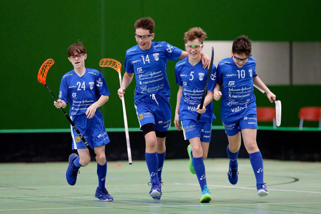 Testspiel Junioren U16A 
Zug United -  Chur Unihockey  am 21. März 2021 in der Sporthalle der Kantonsschule Zug 
Bild: Michael Peter