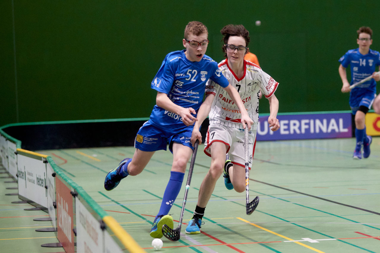 Testspiel Junioren U16A 
Zug United -  Chur Unihockey  am 21. März 2021 in der Sporthalle der Kantonsschule Zug 
Bild: Michael Peter