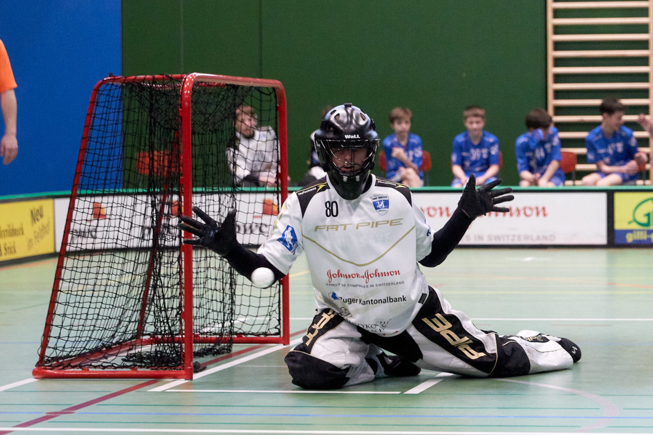 Testspiel Junioren U16A 
Zug United -  Chur Unihockey  am 21. März 2021 in der Sporthalle der Kantonsschule Zug 
Bild: Michael Peter