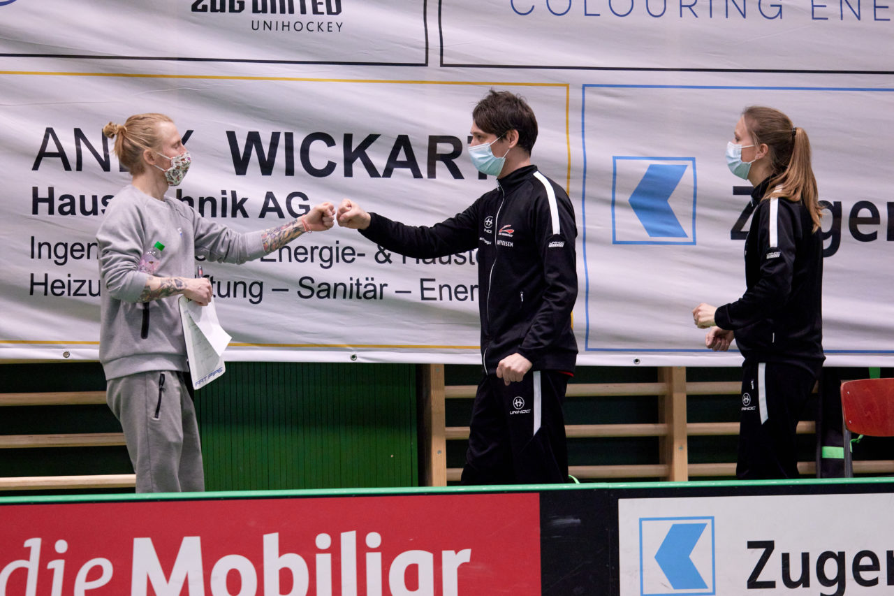 Testspiel Junioren U16A 
Zug United -  Chur Unihockey  am 21. März 2021 in der Sporthalle der Kantonsschule Zug 
Bild: Michael Peter
