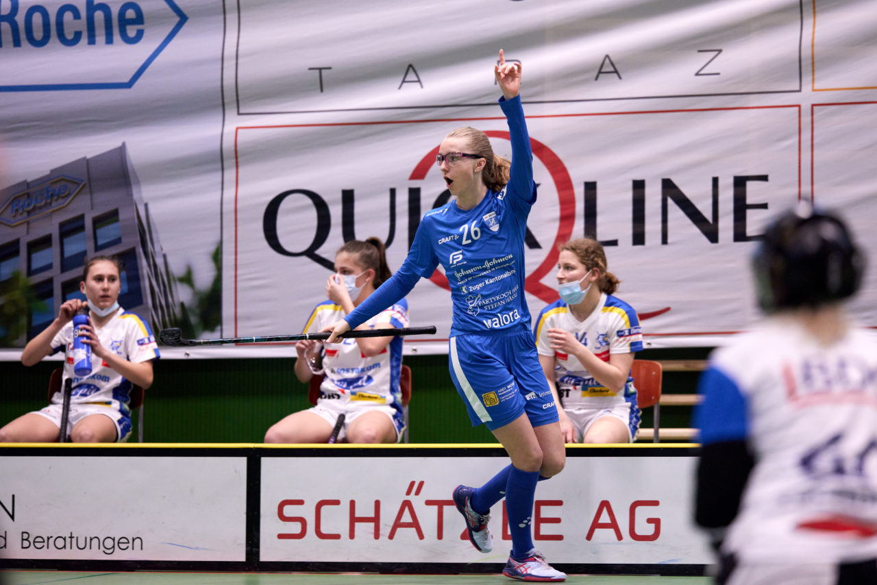 Testspiel Juniorinnen U21A 
Zug United -  Kloten-Dietlikon Jets  am 21. März 2021 in der Sporthalle der Kantonsschule Zug 
Bild: Michael Peter