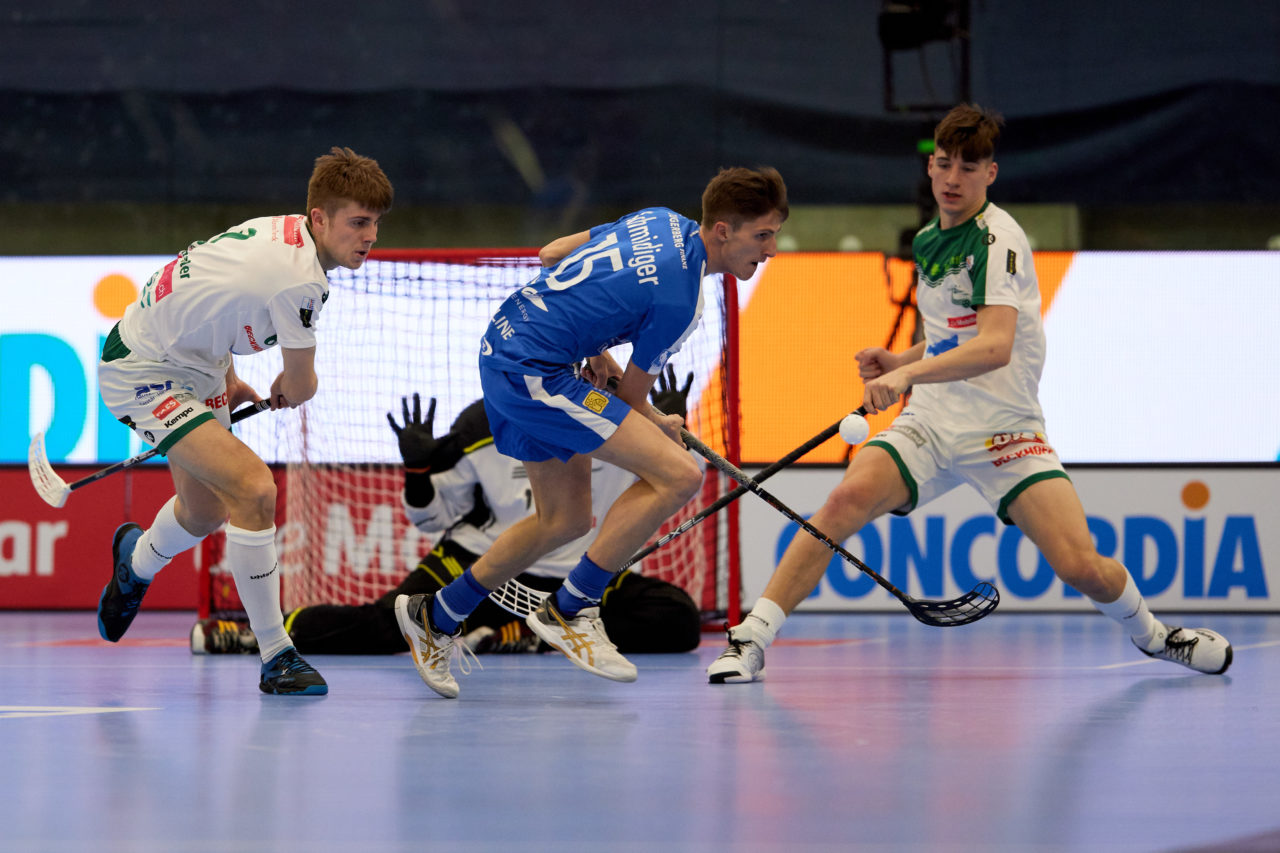 Männer NLA Playoff Viertelfinal zweites Spiel.  Wegen der Fernsehübertragung findet das Spiel im Floorball Production Center in Winterthur statt. 
Zug United - SV Wiler-Ersigen am Samstag 13. März  2021  in der Axa-Arena  Winterthur 
Bild: Michael Peter
