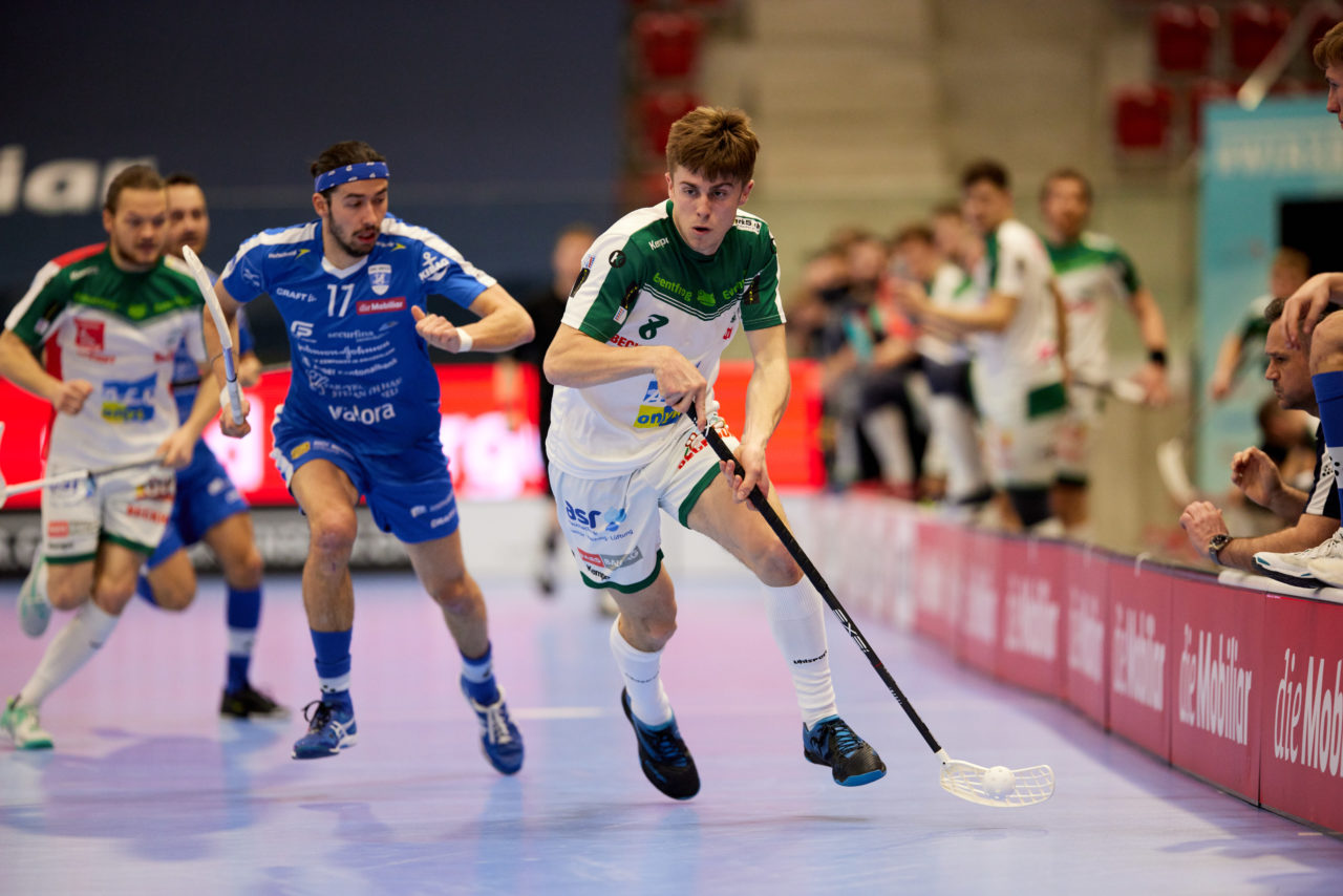 Männer NLA Playoff Viertelfinal zweites Spiel.  Wegen der Fernsehübertragung findet das Spiel im Floorball Production Center in Winterthur statt. 
Zug United - SV Wiler-Ersigen am Samstag 13. März  2021  in der Axa-Arena  Winterthur 
Bild: Michael Peter