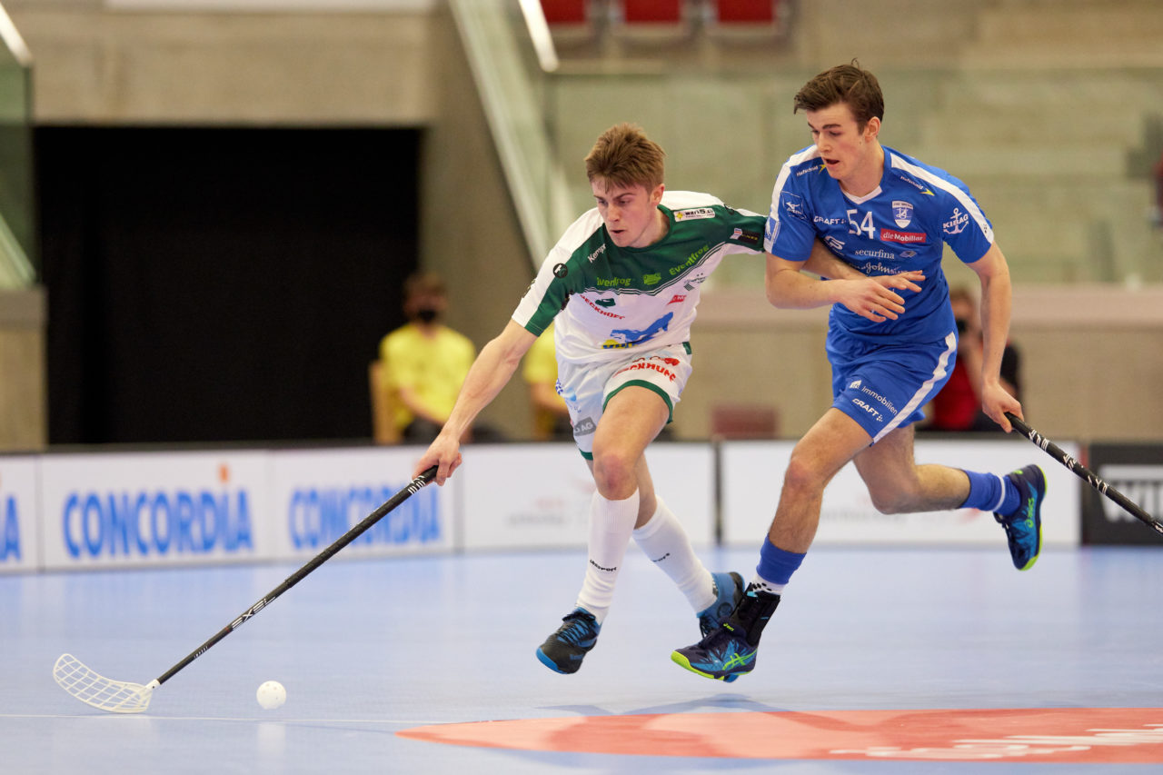 Männer NLA Playoff Viertelfinal zweites Spiel.  Wegen der Fernsehübertragung findet das Spiel im Floorball Production Center in Winterthur statt. 
Zug United - SV Wiler-Ersigen am Samstag 13. März  2021  in der Axa-Arena  Winterthur 
Bild: Michael Peter