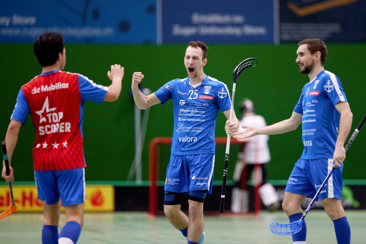 Männer Playoff Viertelfinal sechstes  Spiel 
Zug United -  SV Wiler-Ersigen am 27. März 2021 in der Sporthalle der Kantonsschule Zug 
Bild: Michael Peter