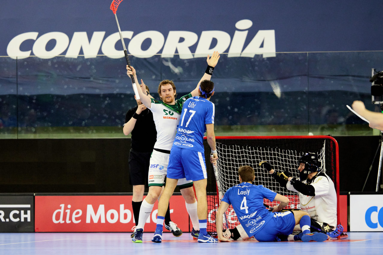 Männer NLA Playoff Viertelfinal zweites Spiel.  Wegen der Fernsehübertragung findet das Spiel im Floorball Production Center in Winterthur statt. 
Zug United - SV Wiler-Ersigen am Samstag 13. März  2021  in der Axa-Arena  Winterthur 
Bild: Michael Peter