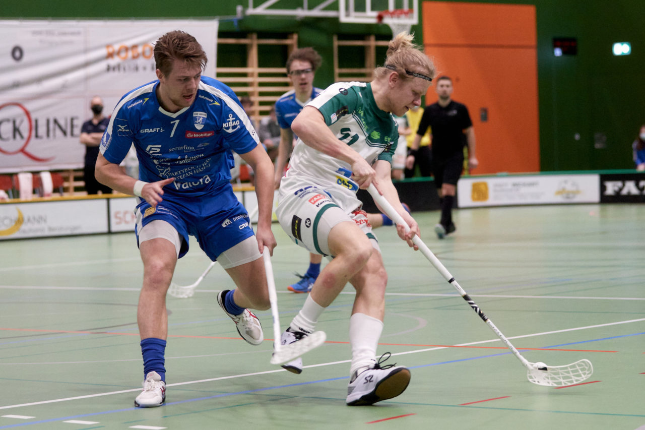 Männer Playoff Viertelfinal sechstes  Spiel 
Zug United -  SV Wiler-Ersigen am 27. März 2021 in der Sporthalle der Kantonsschule Zug 
Bild: Michael Peter