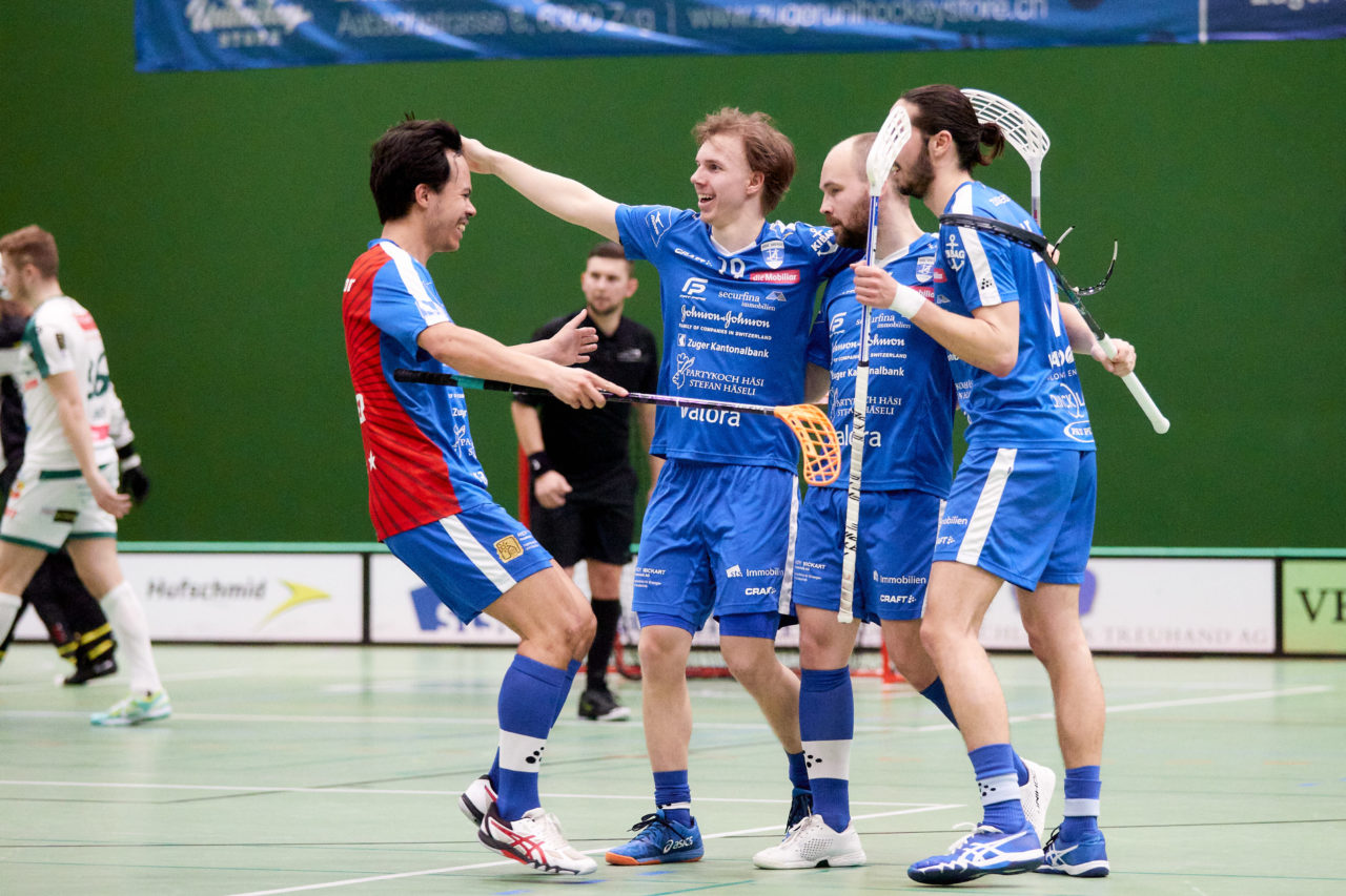 Männer Playoff Viertelfinal sechstes  Spiel 
Zug United -  SV Wiler-Ersigen am 27. März 2021 in der Sporthalle der Kantonsschule Zug 
Bild: Michael Peter