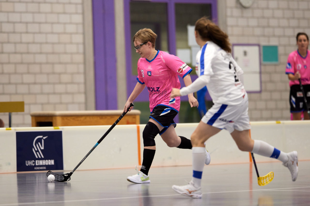 Mobiliar Unihockey Cup Damen 1/16 Final Einhorn Hünenberg - Zug United am  10. September 2021 in der Turnhalle Ehret in Hünenberg 
Bild: Michael Peter