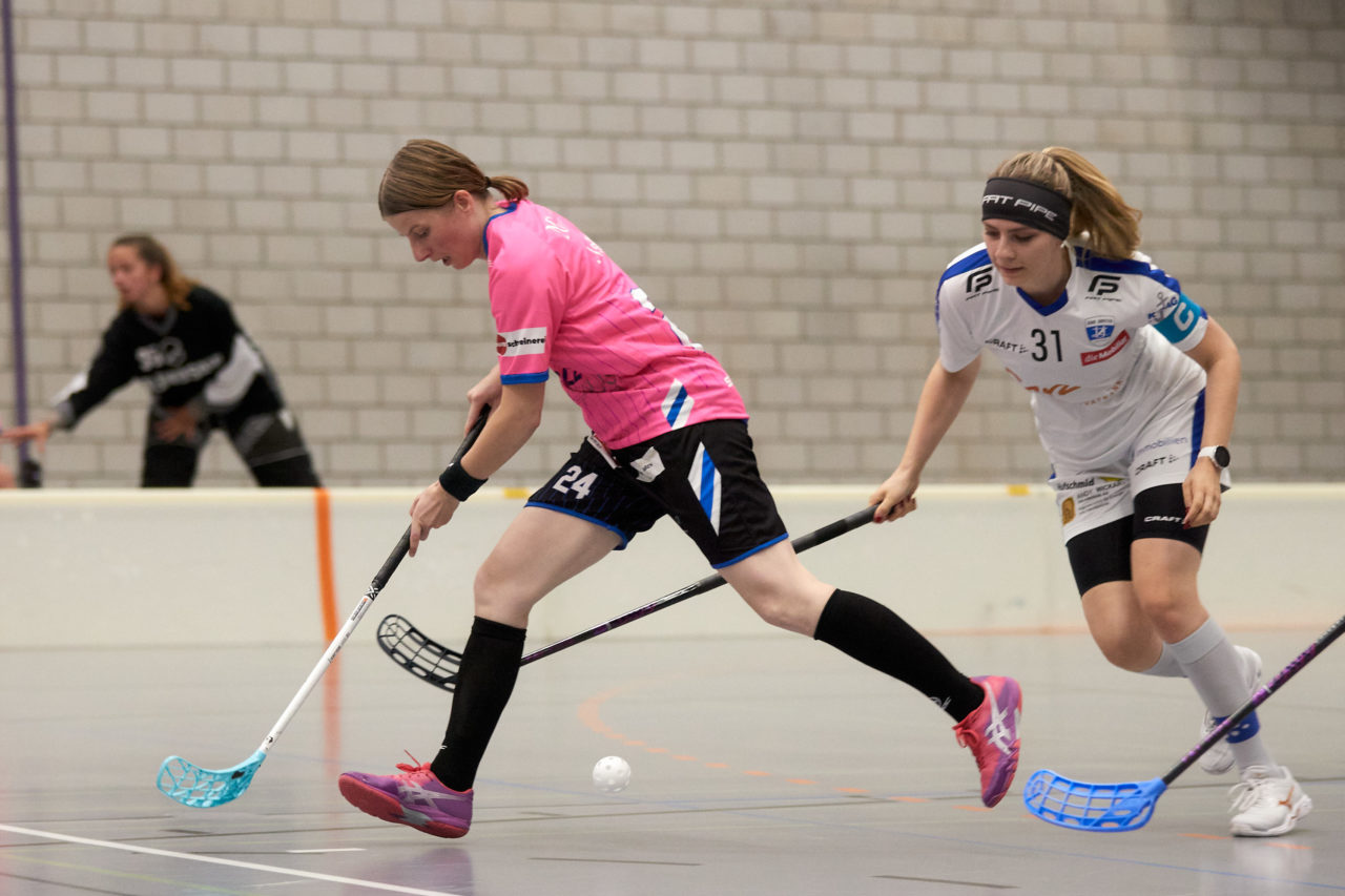 Mobiliar Unihockey Cup Damen 1/16 Final Einhorn Hünenberg - Zug United am  10. September 2021 in der Turnhalle Ehret in Hünenberg 
Bild: Michael Peter