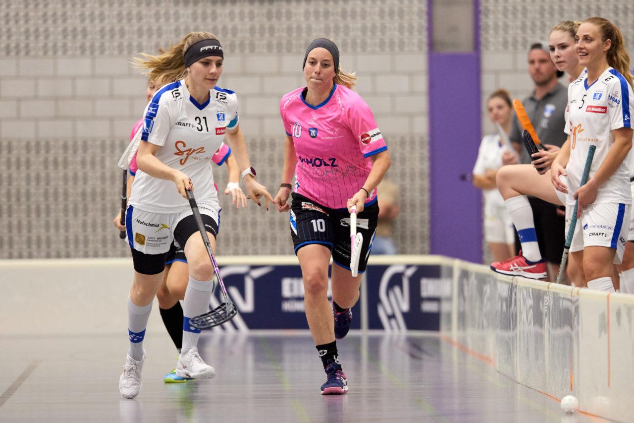 Mobiliar Unihockey Cup Damen 1/16 Final Einhorn Hünenberg - Zug United am  10. September 2021 in der Turnhalle Ehret in Hünenberg 
Bild: Michael Peter