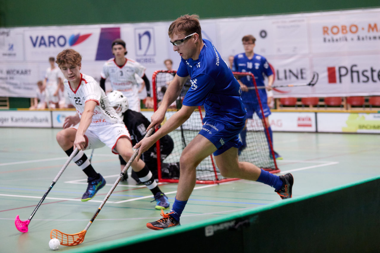 Junioren U18A
Zug United - Chur Unihockey am  12. September  2021 in der Sporthalle der Kantonsschule Zug 
Bild: Michael Peter