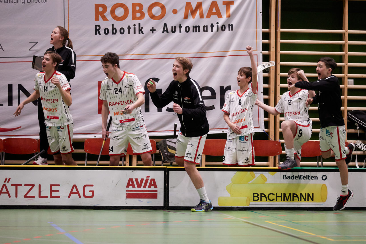 Junioren U16A
Zug United - Chur Unihockey am 19. Februar  2022 in der Sporthalle der Kantonsschule Zug 
Bild: Michael Peter