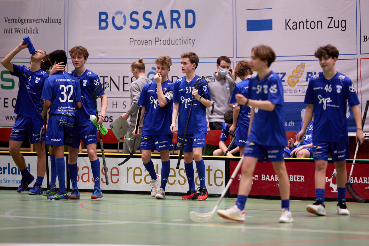 Junioren U16A
Zug United - Chur Unihockey am 19. Februar  2022 in der Sporthalle der Kantonsschule Zug 
Bild: Michael Peter