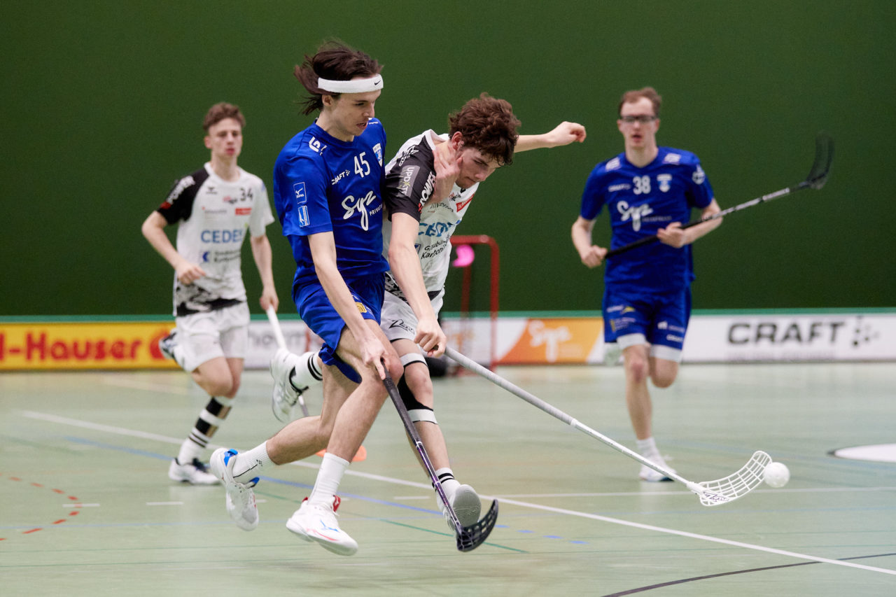 Junioren U21A Playoff 
Zug United - UHC Alligator Malans am 19. Februar 2022 in der Sporthalle der Kantonsschule Zug 
Bild: Michael Peter