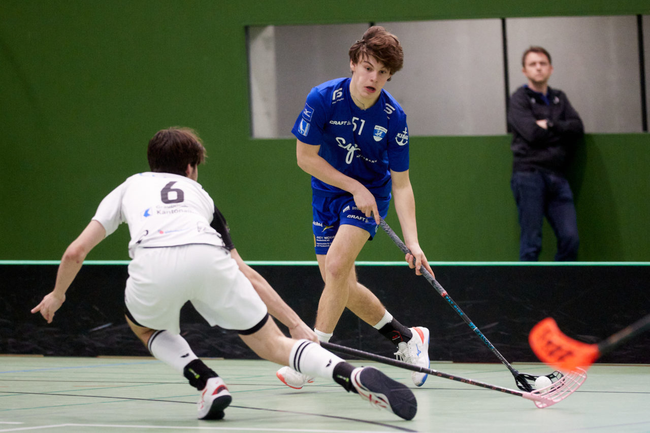 Junioren U21A Playoff 
Zug United - UHC Alligator Malans am 19. Februar 2022 in der Sporthalle der Kantonsschule Zug 
Bild: Michael Peter