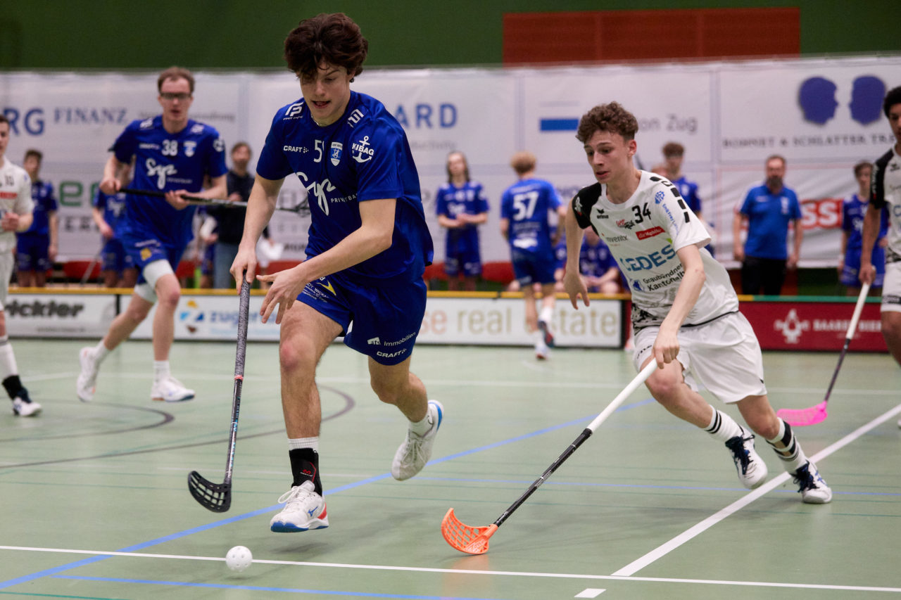 Junioren U21A Playoff 
Zug United - UHC Alligator Malans am 19. Februar 2022 in der Sporthalle der Kantonsschule Zug 
Bild: Michael Peter