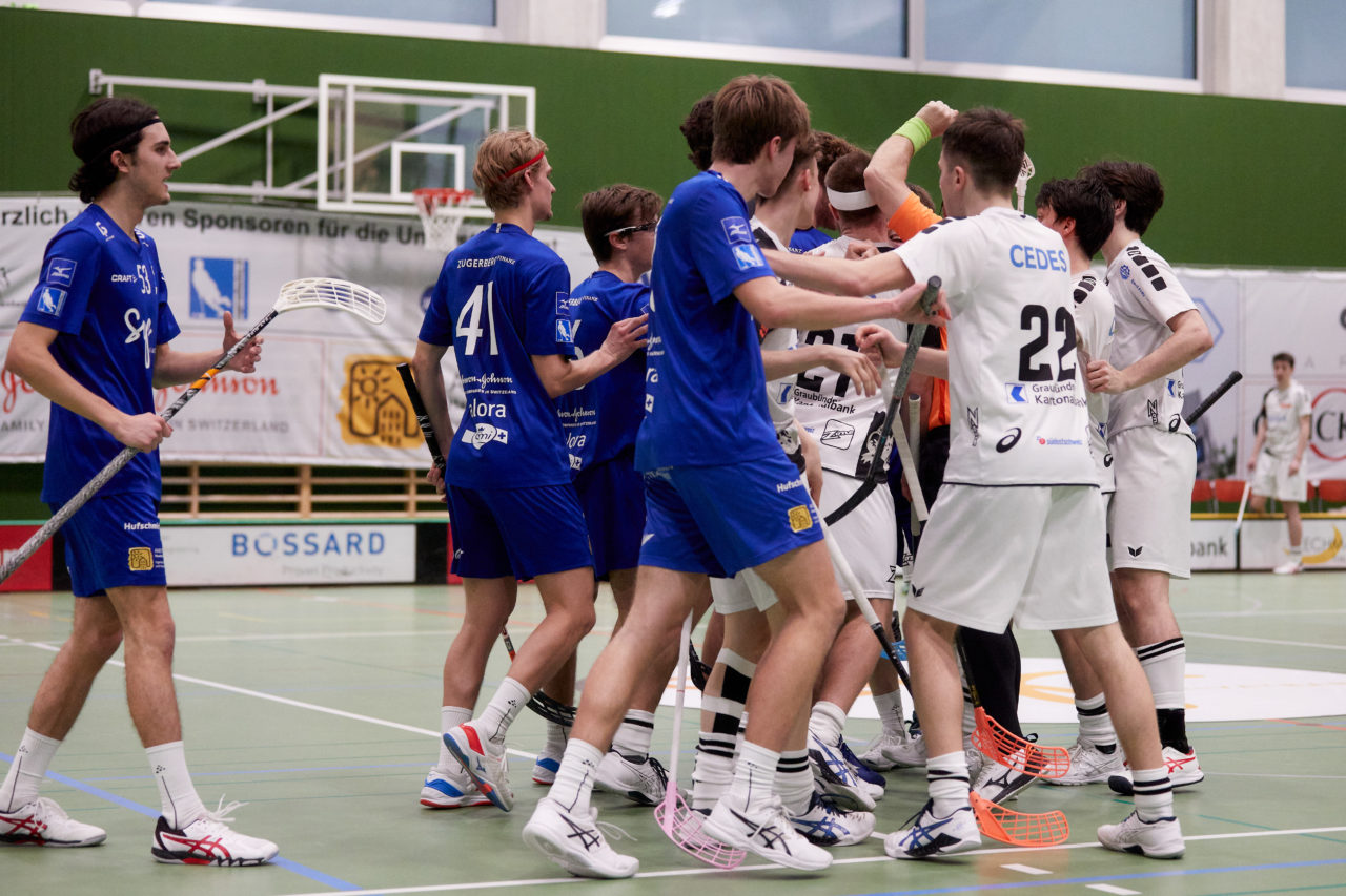 Junioren U21A Playoff 
Zug United - UHC Alligator Malans am 19. Februar 2022 in der Sporthalle der Kantonsschule Zug 
Bild: Michael Peter