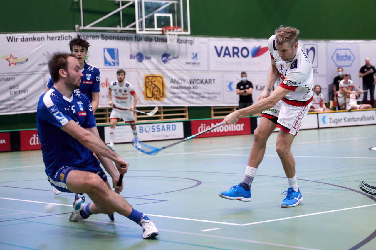 Mobiliar Unihockey Cup Herren  Viertelfinal 2021/2022 
Zug United - Floorball Köniz  am  8. Januar 2022 in der Sporthalle der Kantonsschule Zug 
Bild: Michael Peter